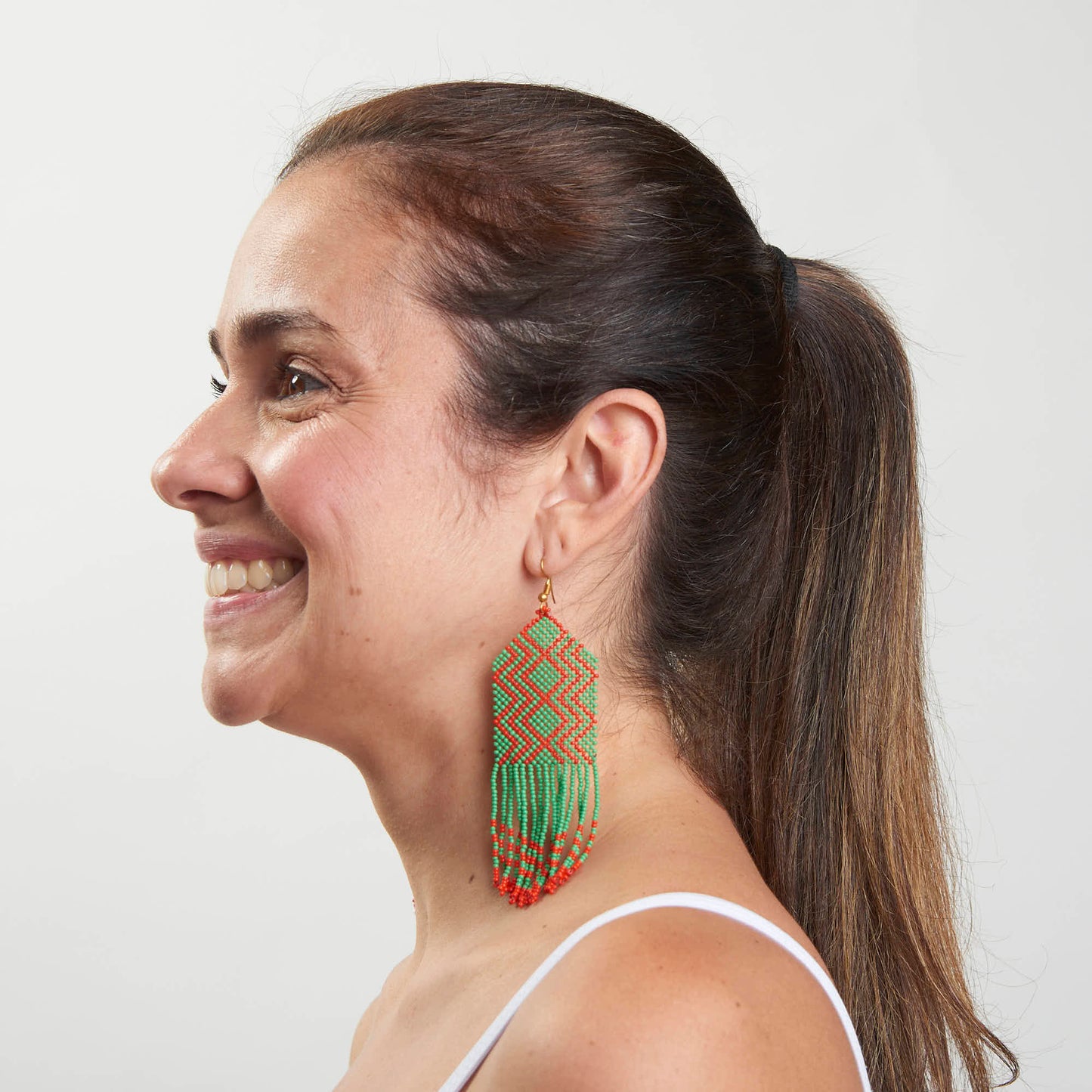 Brinco Artesanal de Miçanga Povo Kayapó