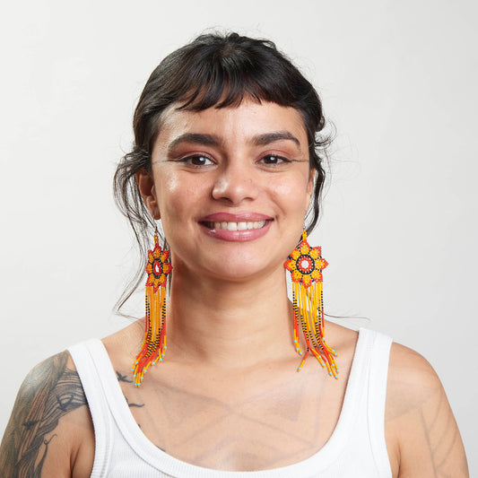 Brinco Artesanal de Miçanga Povo Kanela