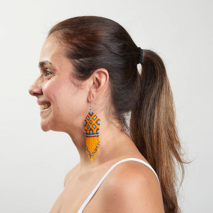 Brinco Artesanal de Miçanga Povo Kayapó