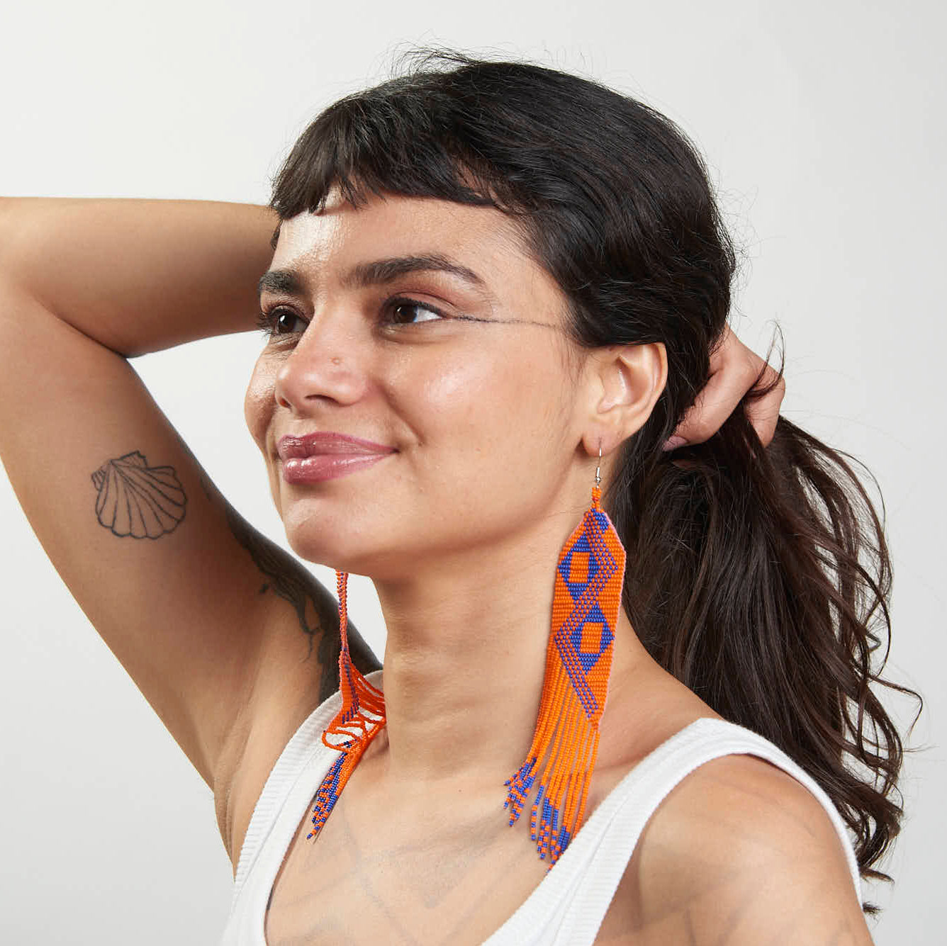 Brinco Artesanal de Miçanga Povo Kanela