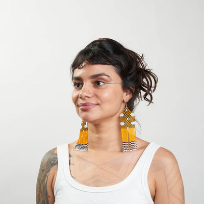 Brinco Artesanal de Miçanga Povo Kayapó