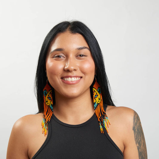 Brinco Artesanal de Miçanga Povo Kanela