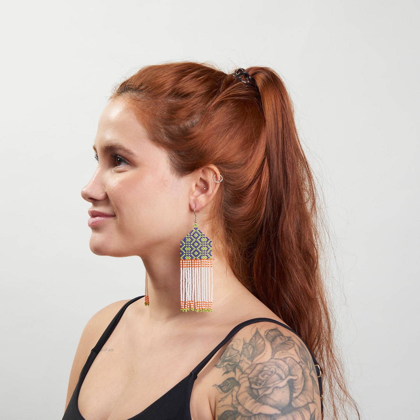 Brinco Artesanal de Miçanga Povo Kayapó