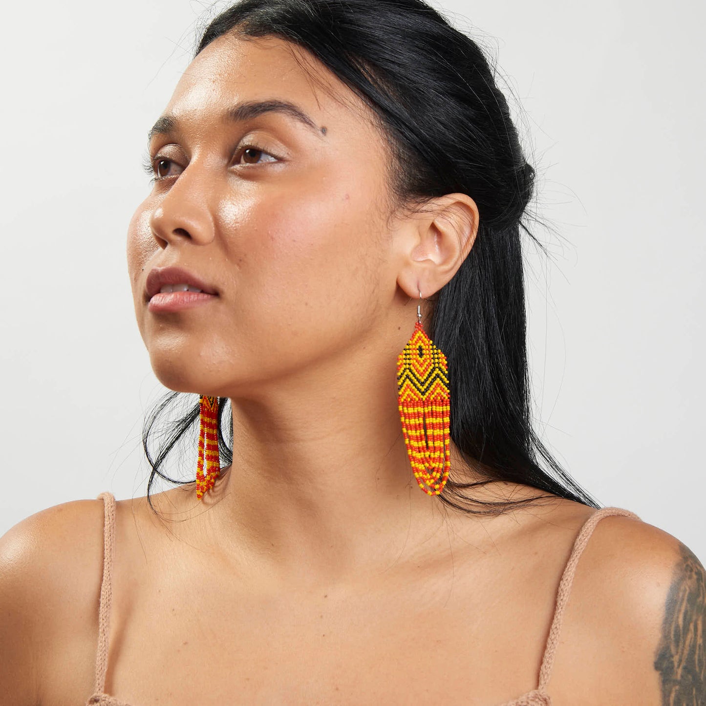 Brinco Artesanal de Miçanga Povo Kayapó