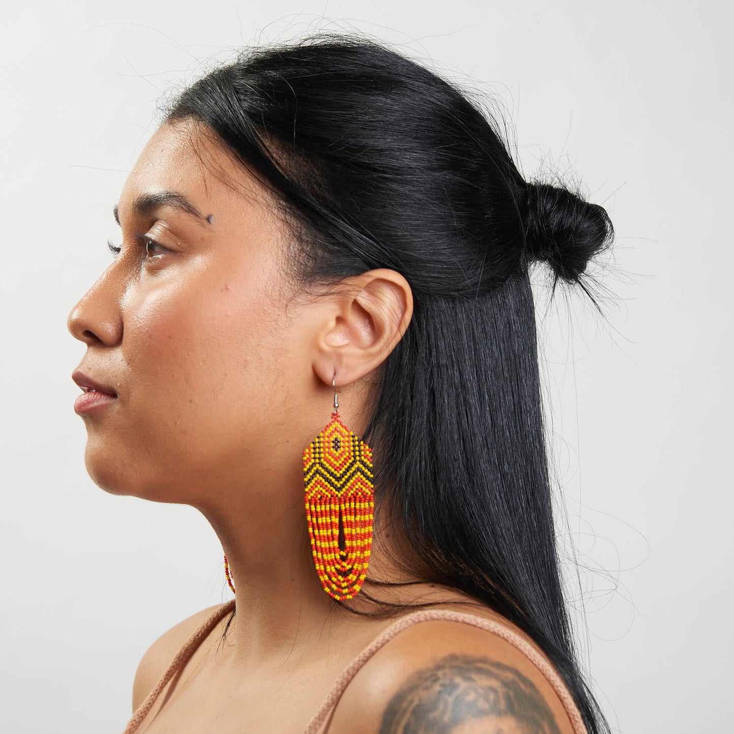 Brinco Artesanal de Miçanga Povo Kayapó