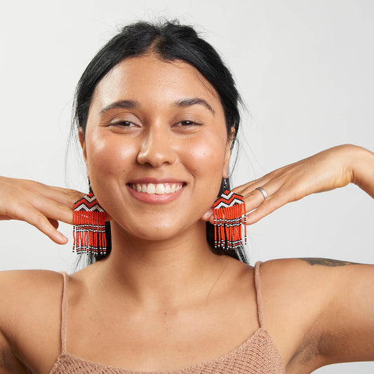 Brinco Artesanal de Miçanga Povo Kayapó