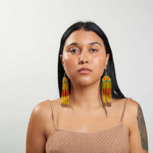 Brinco Artesanal de Miçanga Povo Kanela