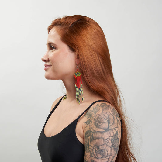 Brinco Artesanal de Miçanga Povo Kanela