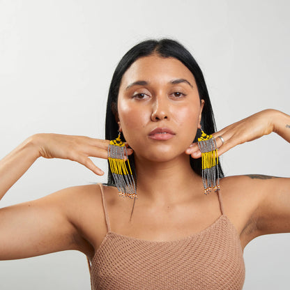 Brinco Artesanal de Miçanga Povo Kanela