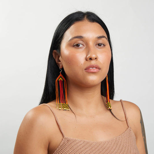 Brinco Artesanal de Miçanga Povo Kanela