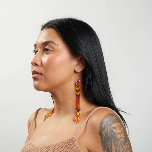 Brinco Artesanal de Miçanga Povo Kanela