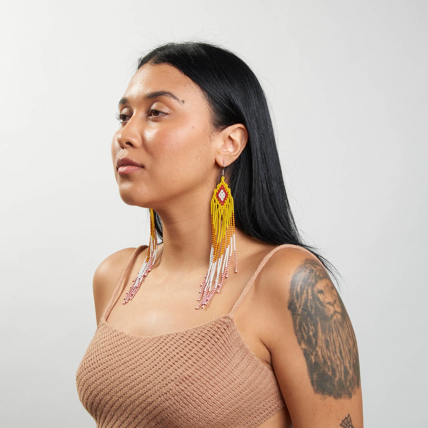 Brinco Artesanal de Miçanga Povo Kanela