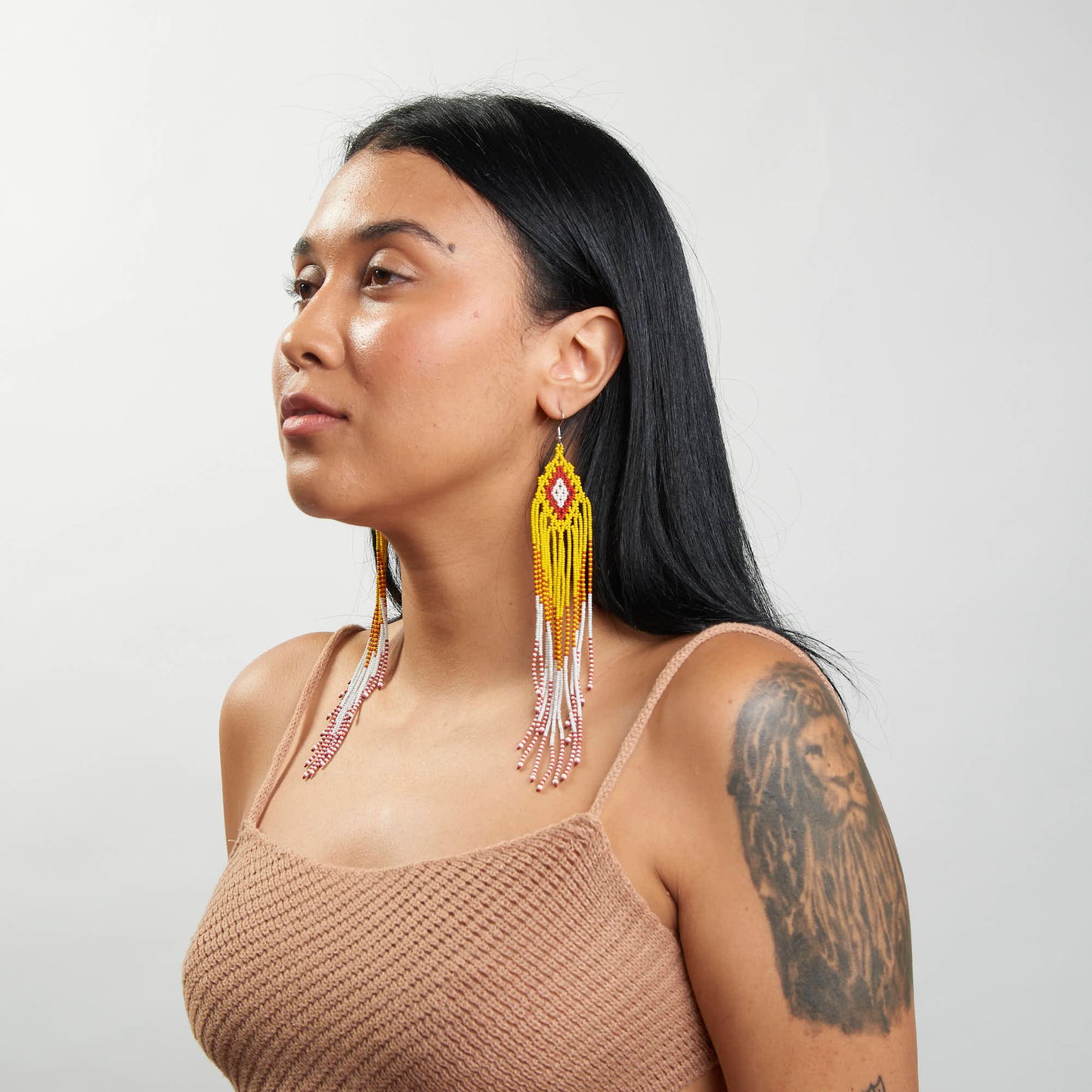 Brinco Artesanal de Miçanga Povo Kanela