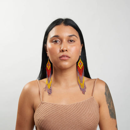 Brinco Artesanal de Miçanga Povo Kanela