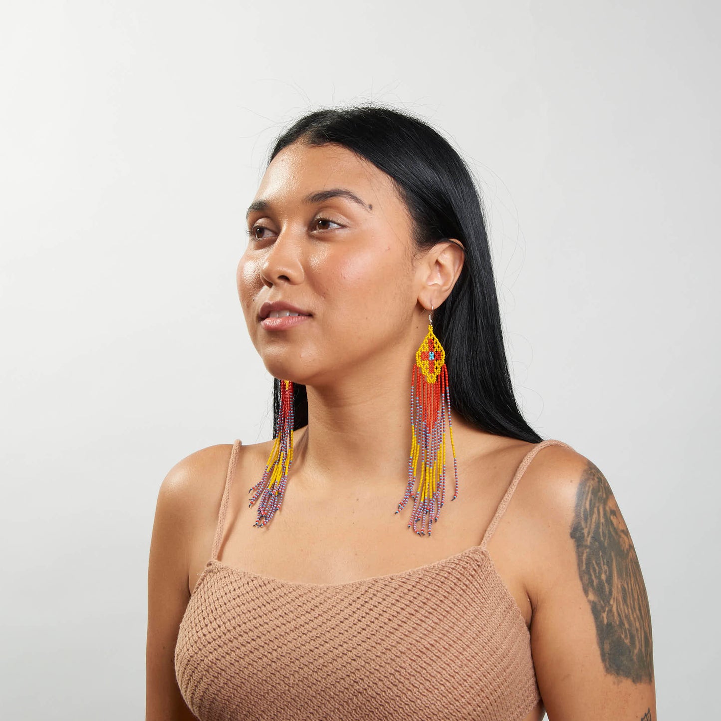 Brinco Artesanal de Miçanga Povo Kanela