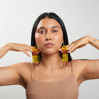 Brinco Artesanal de Miçanga Povo Kanela