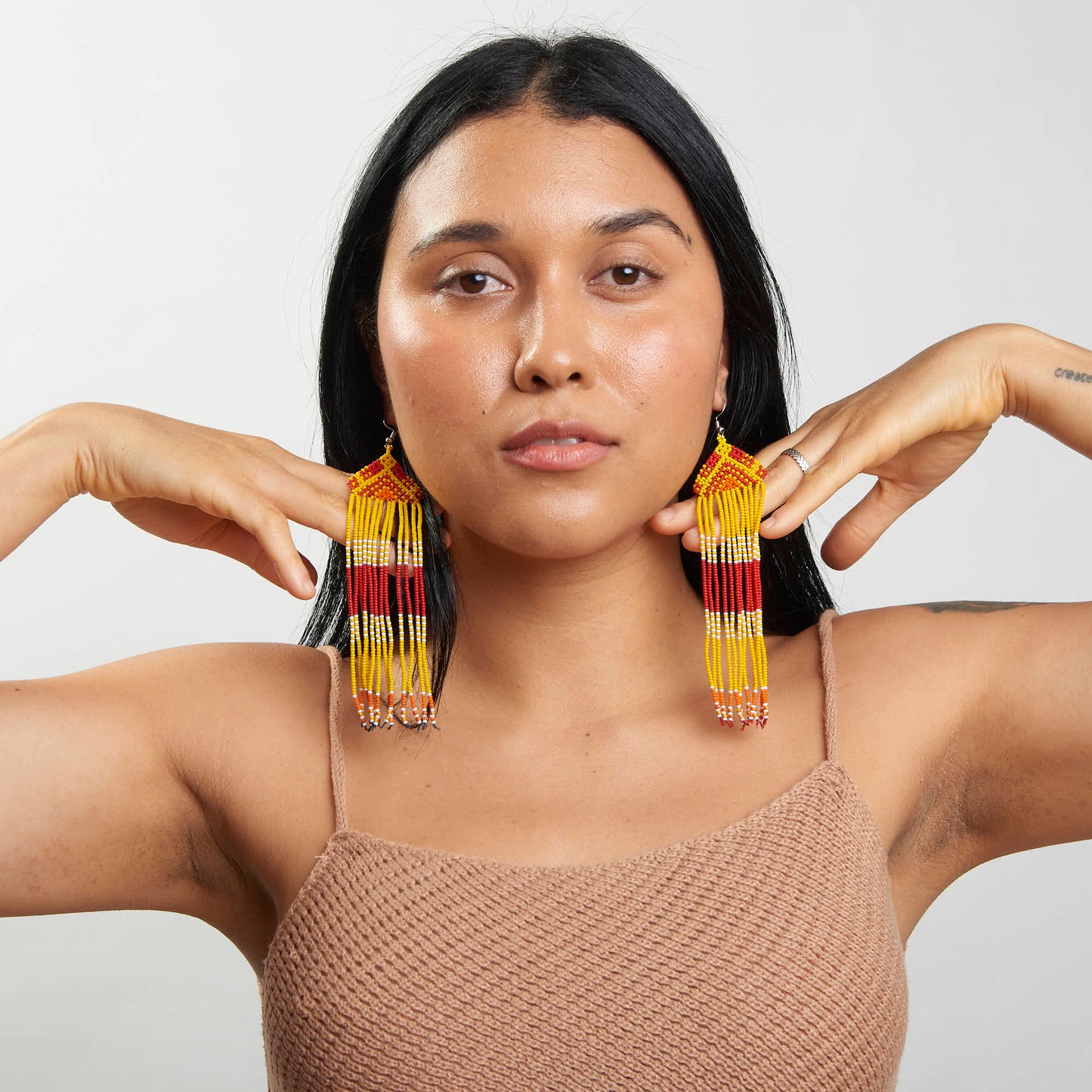 Brinco Artesanal de Miçanga Povo Kanela