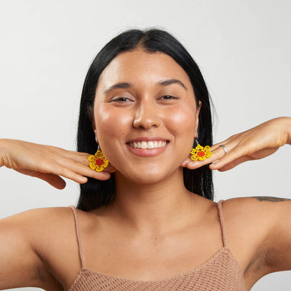 Brinco Artesanal de Miçanga Povo Kanela