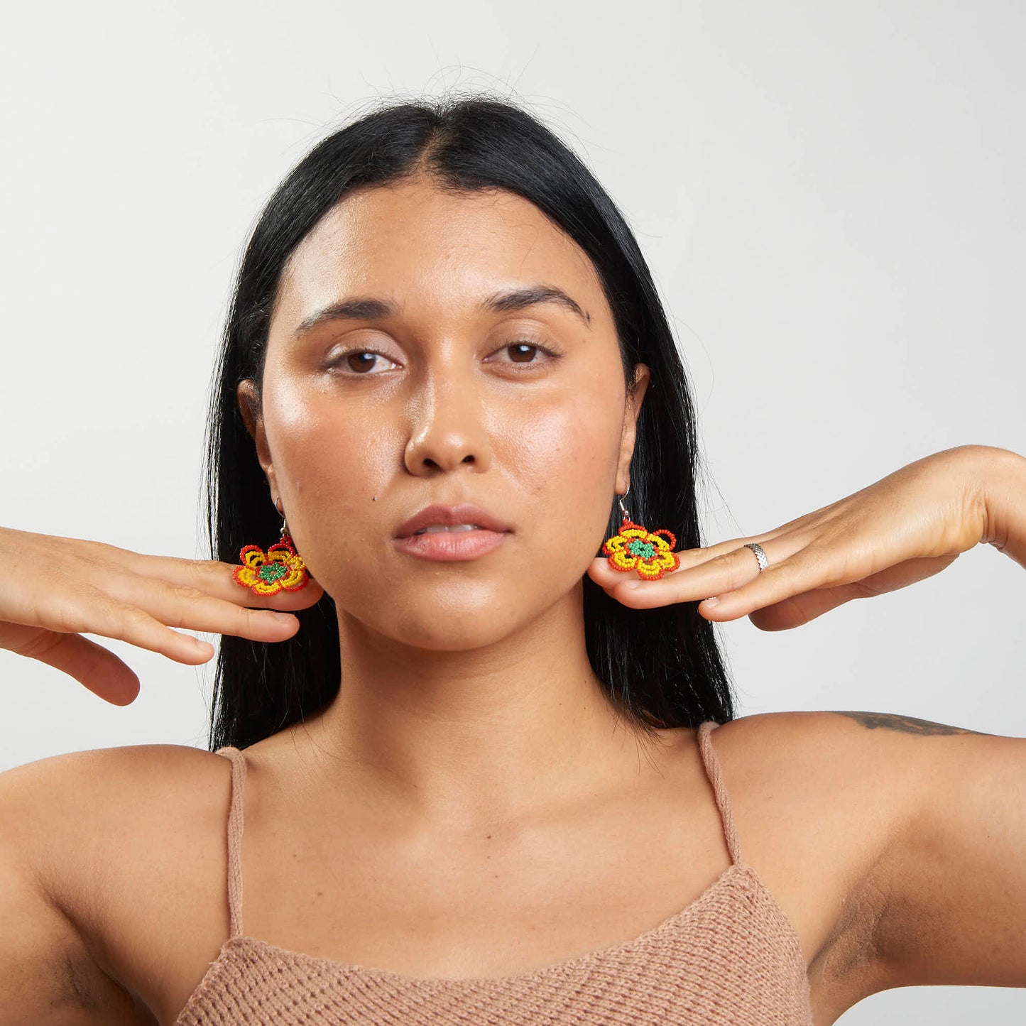 Brinco Artesanal de Miçanga Povo Kanela