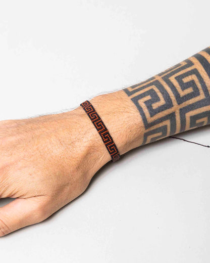 Pulseira Indígena de Miçanga Preta e Marrom Ajustável Povo Wai-Wai