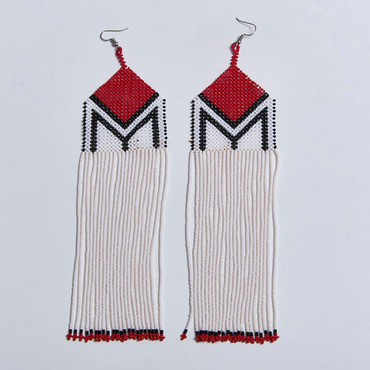 Brinco Longo Artesanal de Miçanga Povo Panará