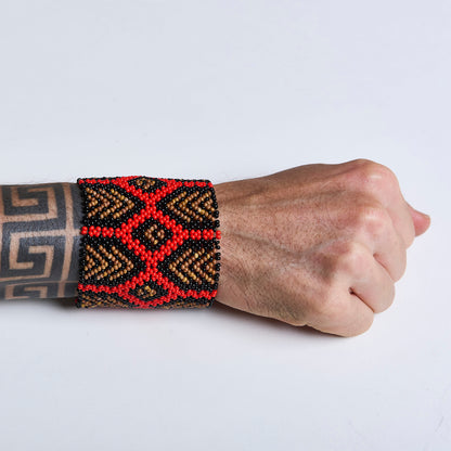 Pulseira de Miçanga fio Elástico Povo Waura