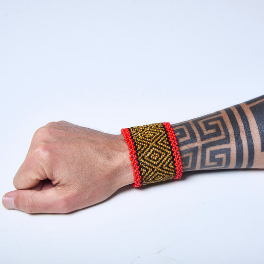 Pulseira de Miçanga fio Elástico Povo Waura