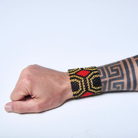Pulseira de Miçanga fio Elástico Povo Waura