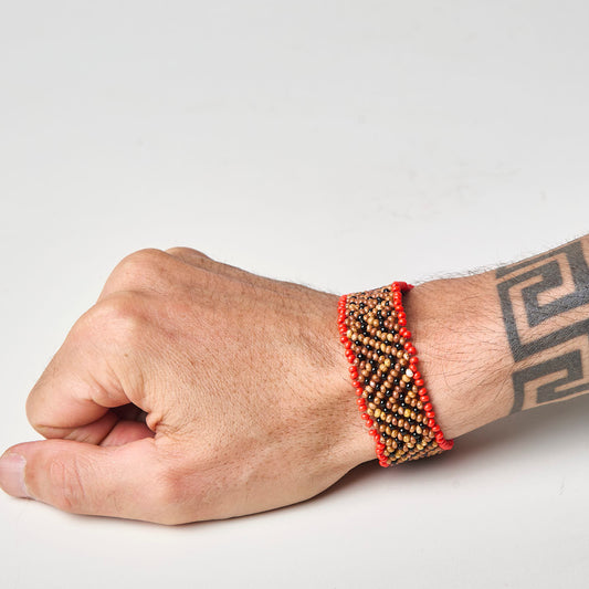 Pulseira de Miçanga fio Elástico Povo Waura