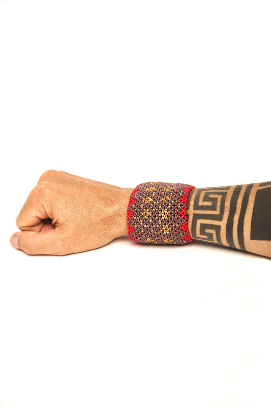 Pulseira de Miçanga fio Elástico Povo Waura