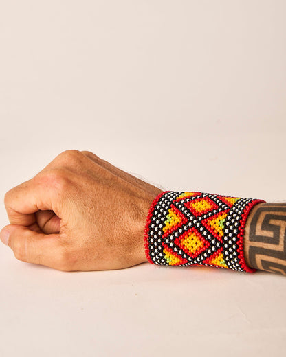 Pulseira de Miçanga Fio Elástico Povo Kamayurá