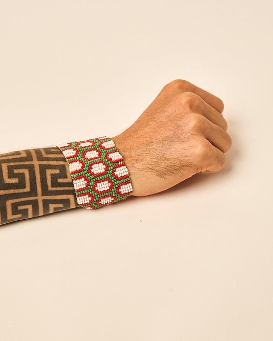 Pulseira Indígena Amarração de Miçanga Kayapó