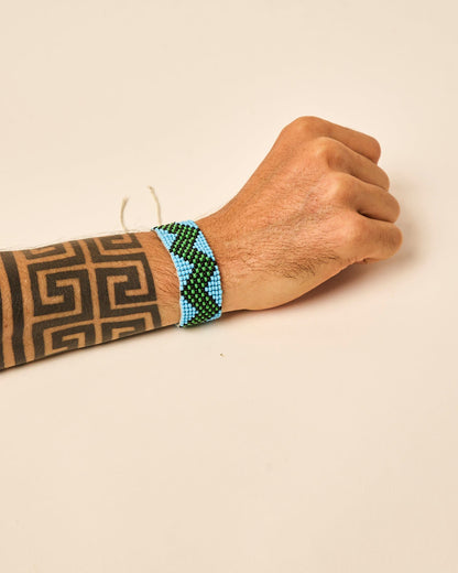 Pulseira Indígena Amarração de Miçanga Kayapó