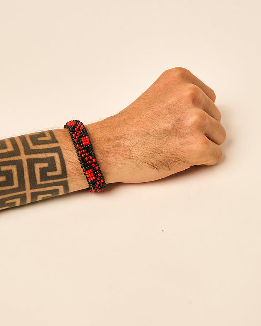 Pulseira Indígena Fio Elástico de Miçanga Kayapó