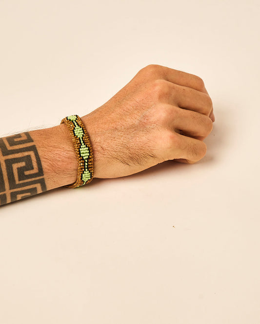 Pulseira Indígena Fio Elástico de Miçanga Kayapó