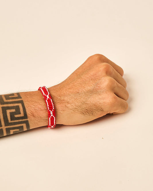 Pulseira Indígena Fio Elástico de Miçanga Kayapó